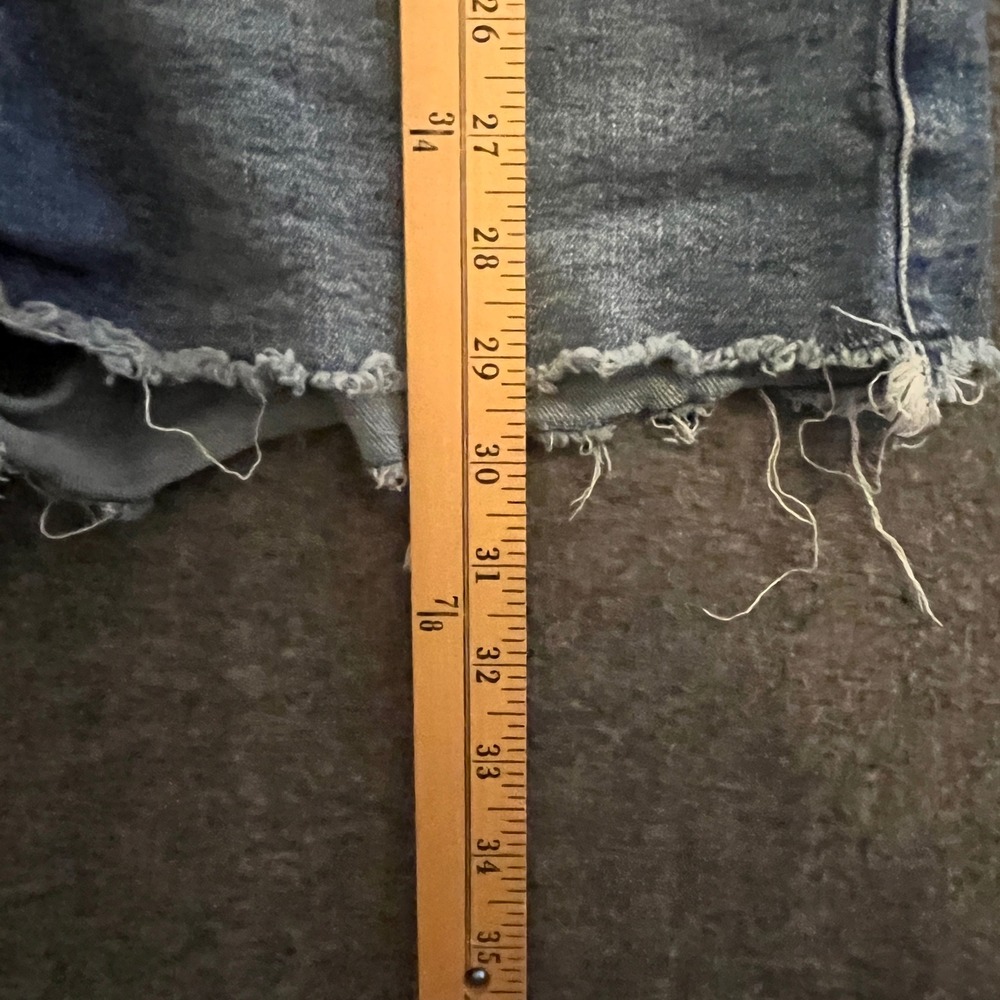 NoBo Womens Distressed Denim Shortalls Overalls M 7-9 Y2K Festival Cutoffs Jeans - Picture 9 of 10
